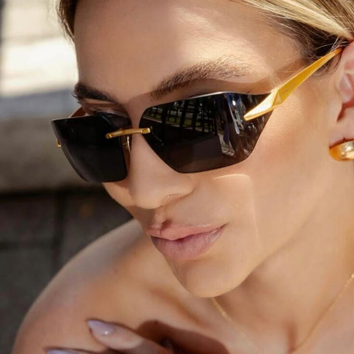 Women's geometric sunglasses with elegant metal frame and polarized lenses Stornfield