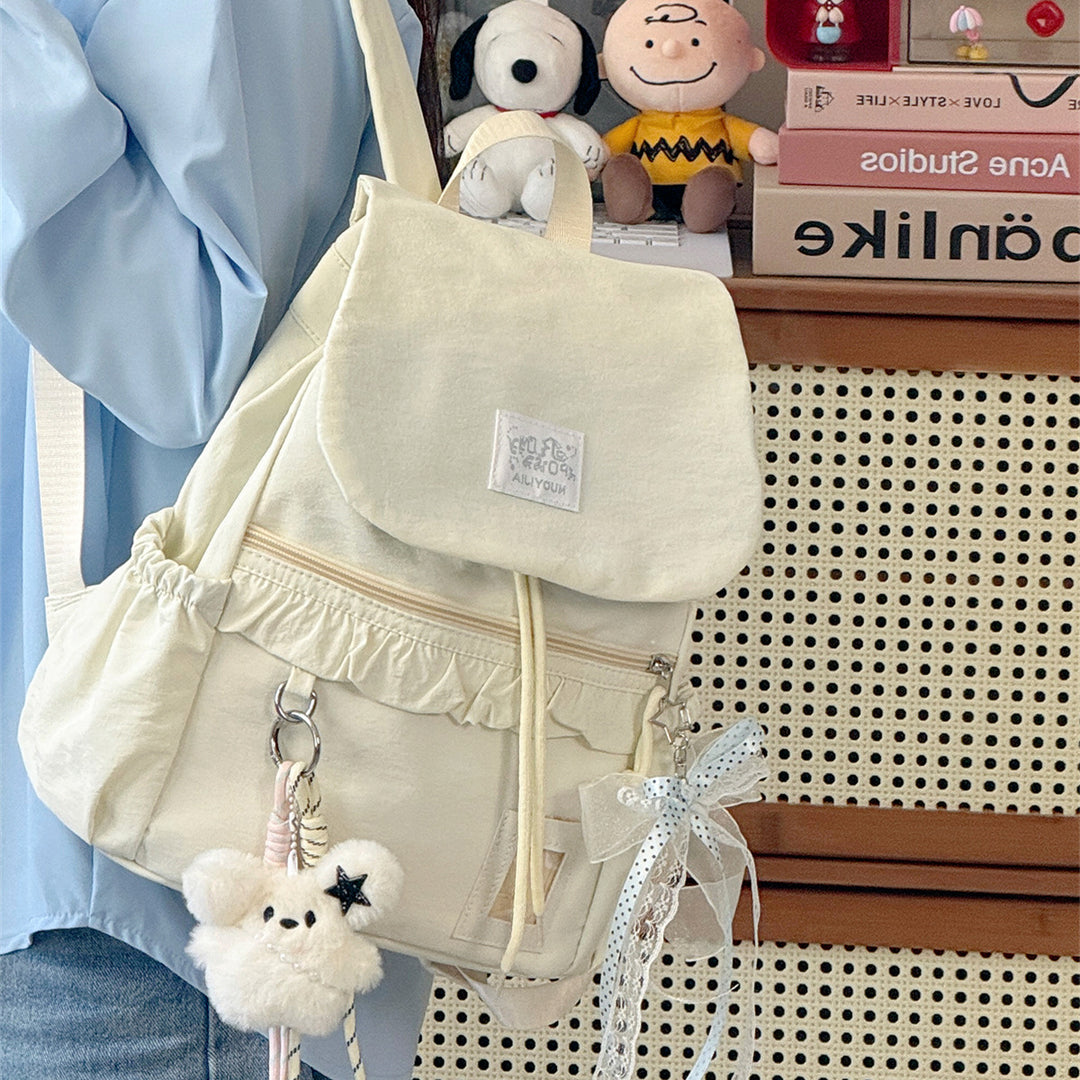 Stylish Ruffled Design Back-to-School Backpack Stornfield