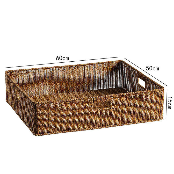 Handwoven Rectangular Storage Bin with Cutout Handles Stornfield
