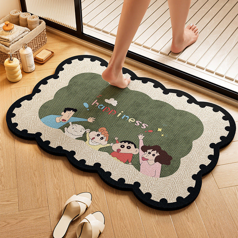 Playful Dog-Themed Bath Rug Stornfield
