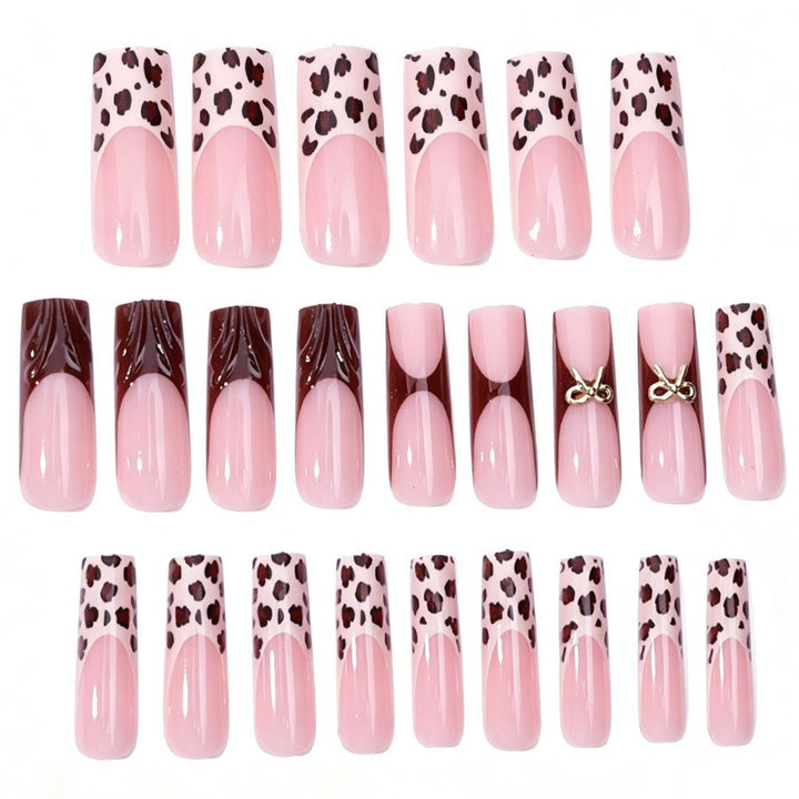 Nail set with stylish leopard pattern and elegant accents Stornfield