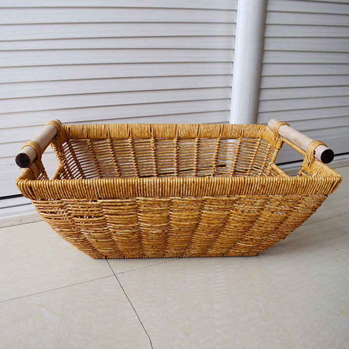 Handcrafted Wicker Storage Basket with Handles Stornfield