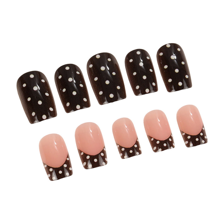 Stylish dotted pattern artificial nails Stornfield