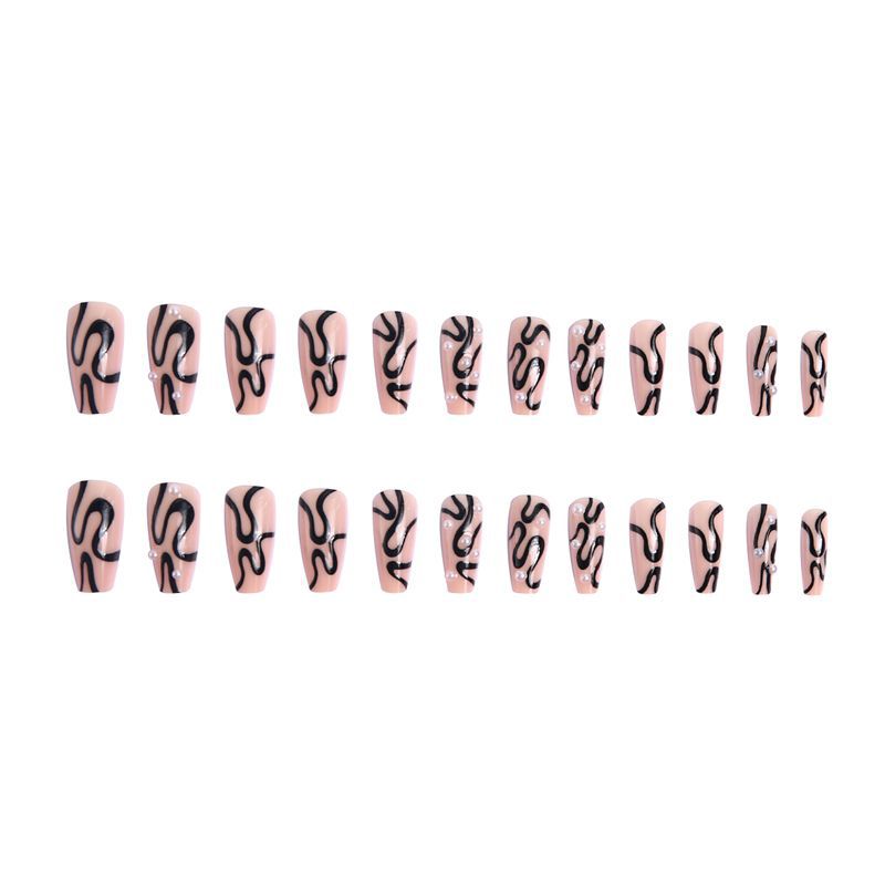 Artificial nails with creative lines design Stornfield