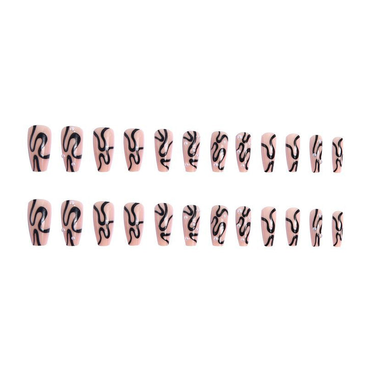 Artificial nails with creative lines design Stornfield