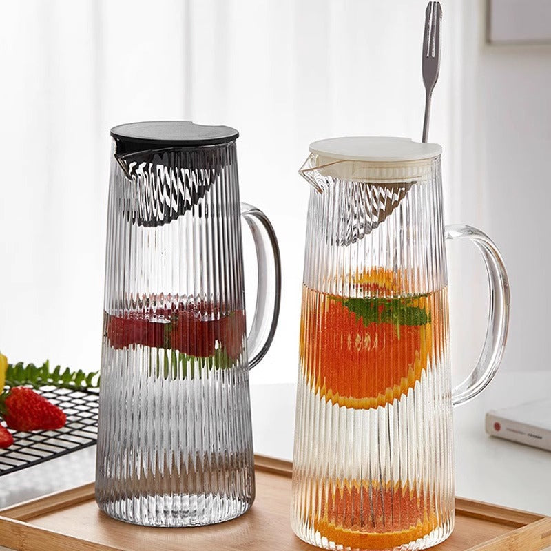 Ladies elegant glass jug with heat insulating lid Stornfield