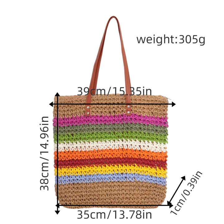 Braided tote bag with colorful gradient Stornfield