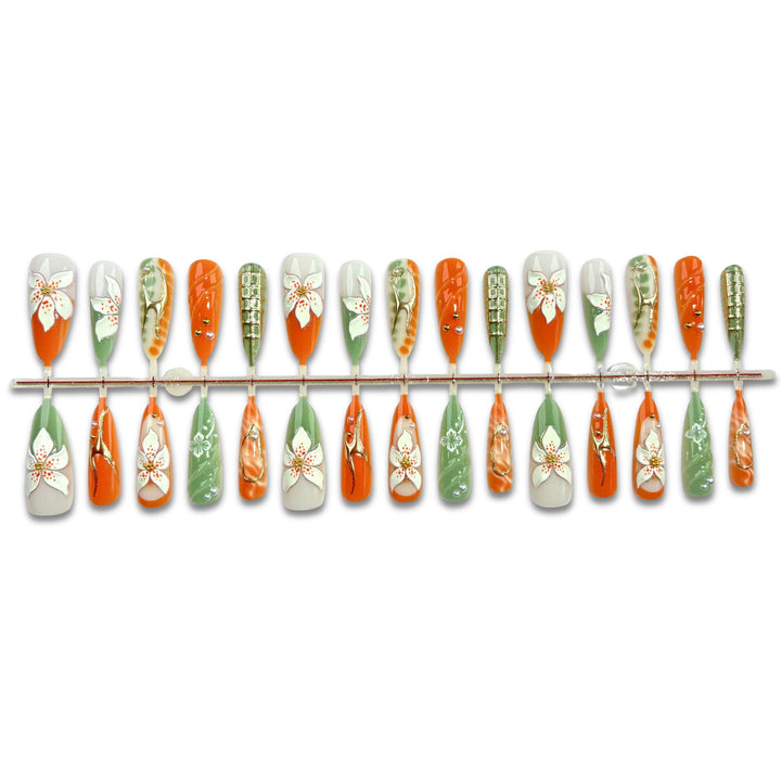 Artistic Floral Press-On Nail Art Set 1790746250