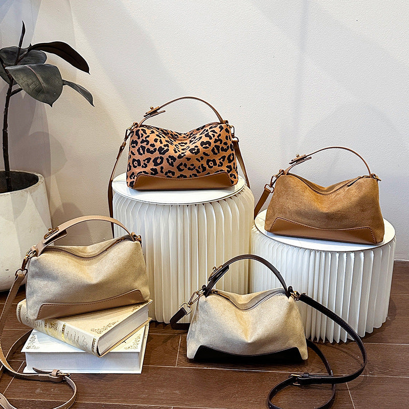 Suede Mini Bucket Handbag