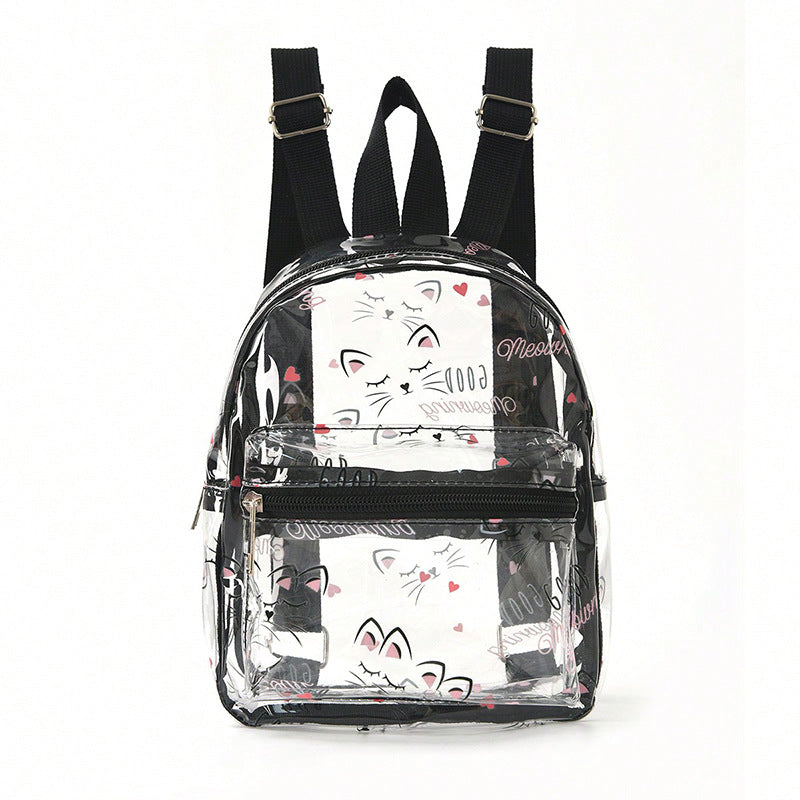Women's Transparent Backpack with Cat Design Stornfield