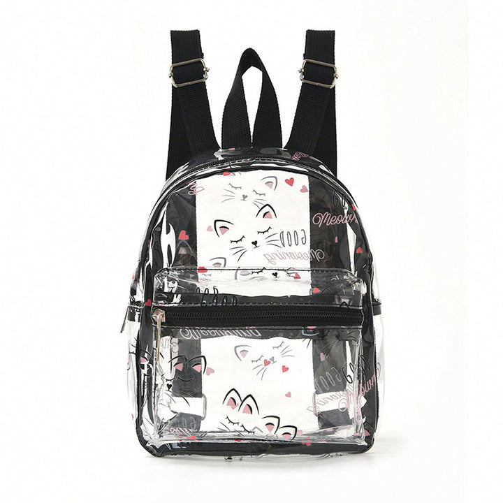 Women's Transparent Backpack with Cat Design Stornfield