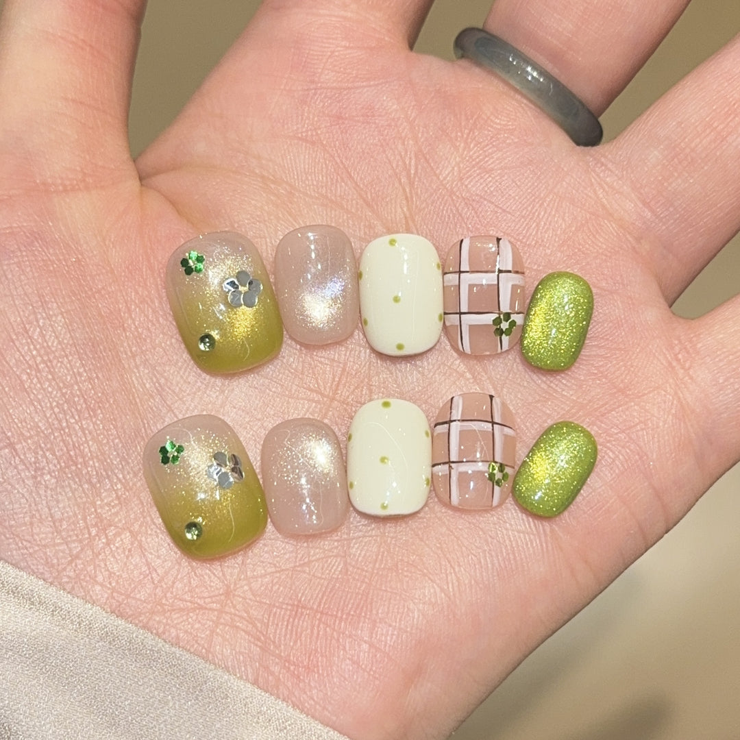 Creative Art Nail Tips with Floral Accents Stornfield