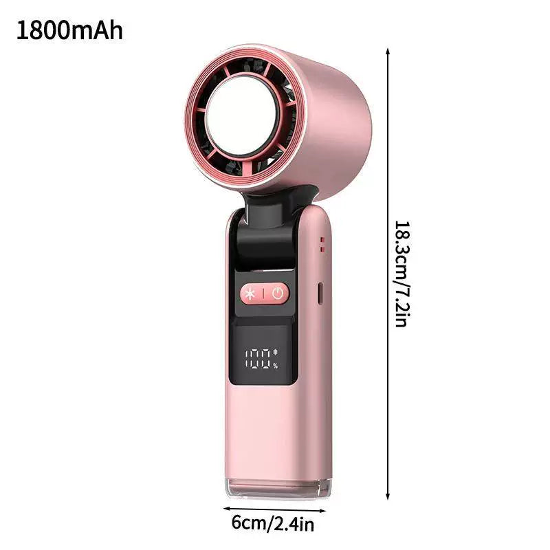 Unisex one size rechargeable portable bladeless style mini fan with foldable head LED status indicator and high capacity battery Stornfield