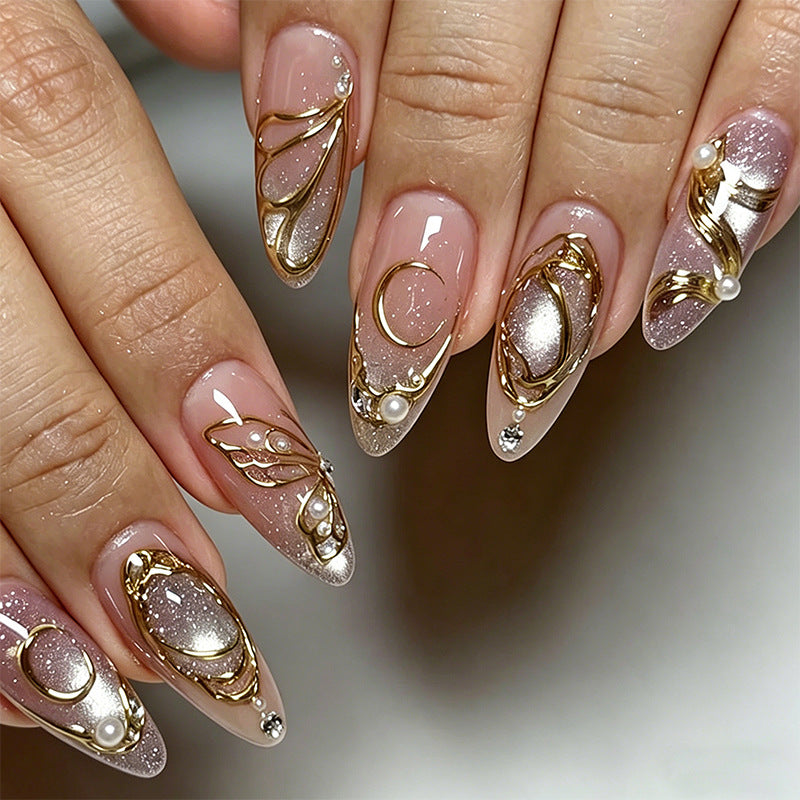 Artful nail set with floral accents Stornfield