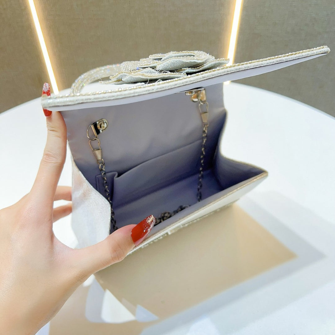 Decorative Satin Evening Handbag