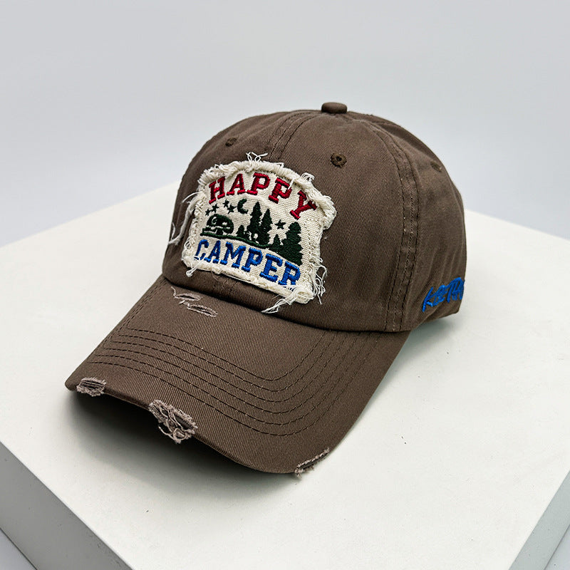 Men's Distressed Embroidered Camping Cap Stornfield