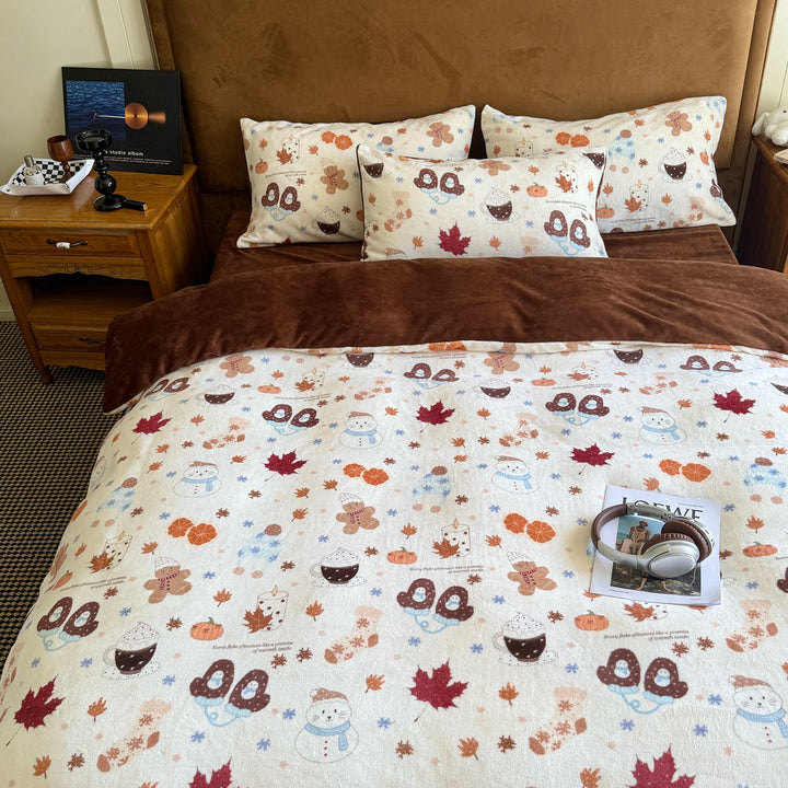 Cute Themed Flannel Bedding Set