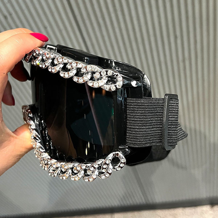Women's fashionable ski goggles with rhinestone decorated frame Stornfield