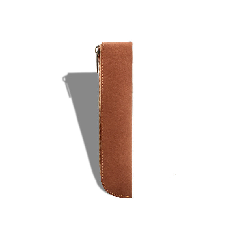 Luxury Leather Zippered Pencil Case