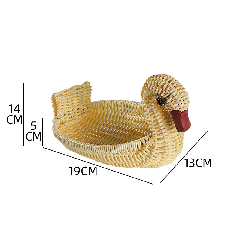 Unisex Braided Decoration Basket in Duck Shape Stornfield