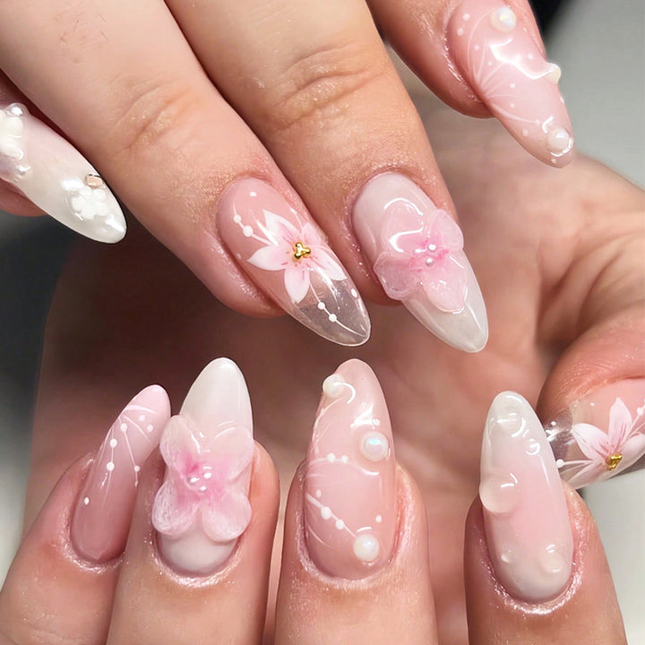 Floral Fantasy Stiletto Nail Art Stornfield