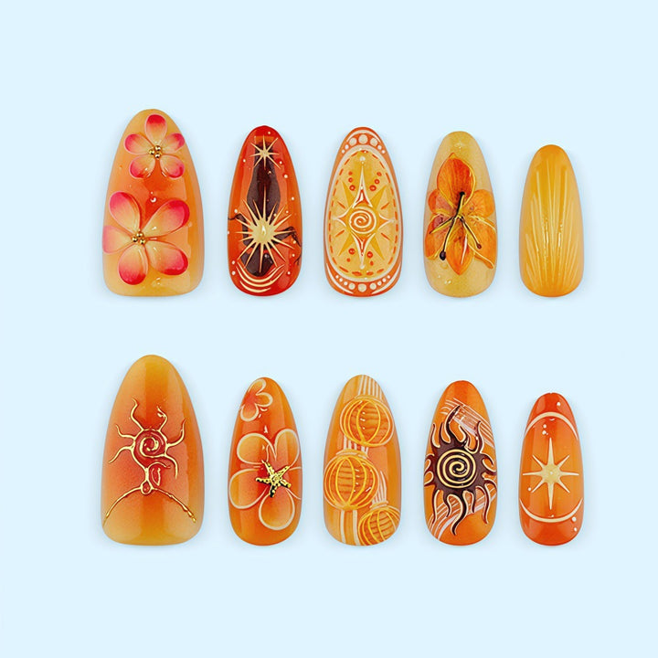 Artificial nails with elegant floral design Stornfield