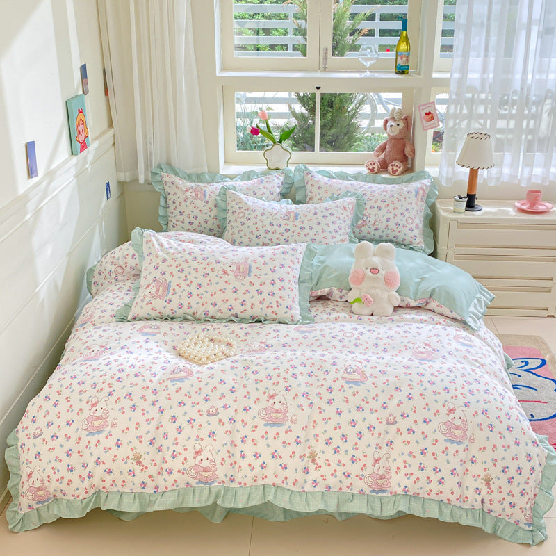 Children's Playful Strawberry Print Bedding Set