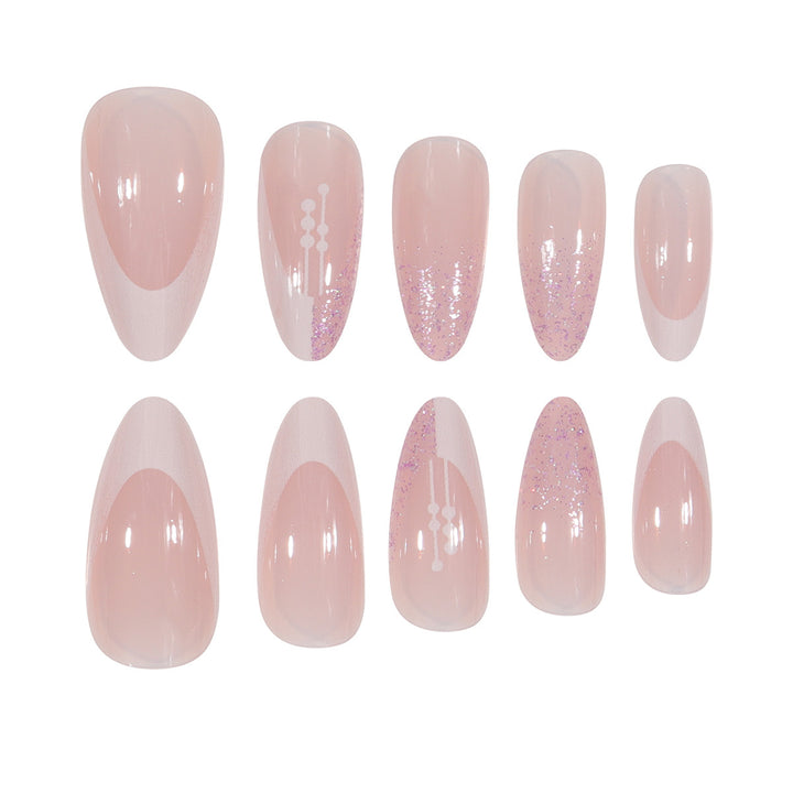 Elegant Stiletto Press-On Nails with Artistic French Tip Stornfield