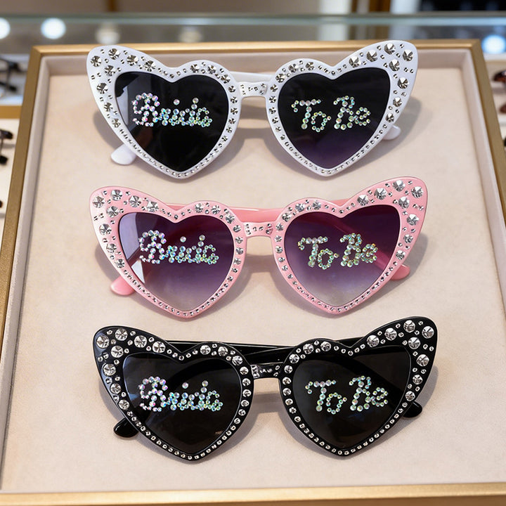 Rhinestone-Accented Heart-Shaped Sunglasses Stornfield