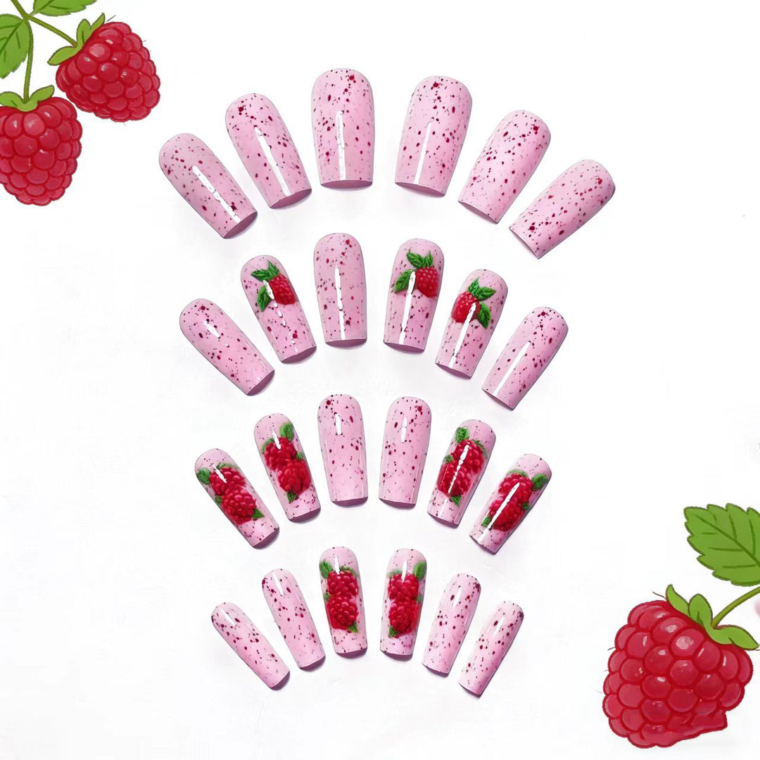Artificial nails with Playful Raspberry Design Stornfield