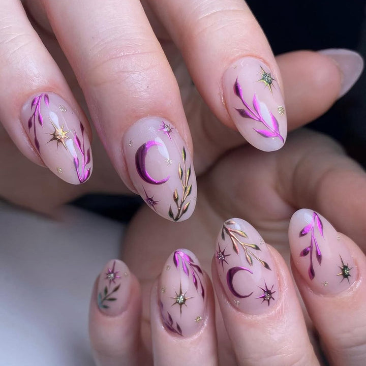 Artificial nails with botanical design Stornfield