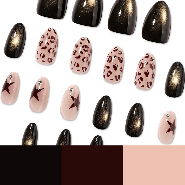 Artful Nail Extensions with Glamorous Leo Design Stornfield