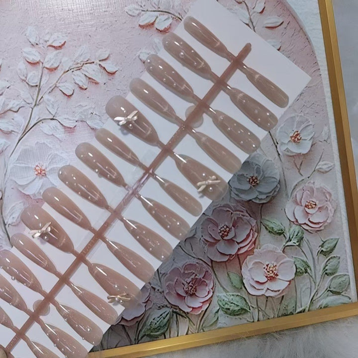 Elegant artificial nail tips with pearl details Stornfield