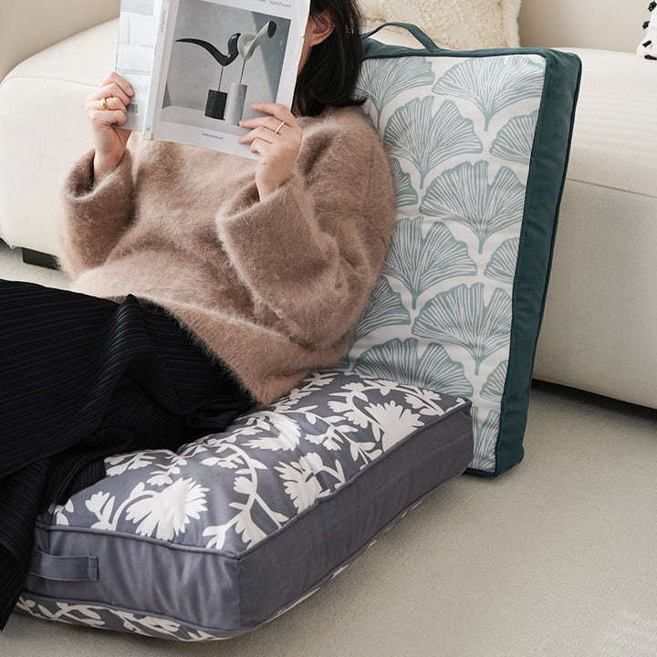 Padded chair cushion with carrying handle and decorative stitching Stornfield