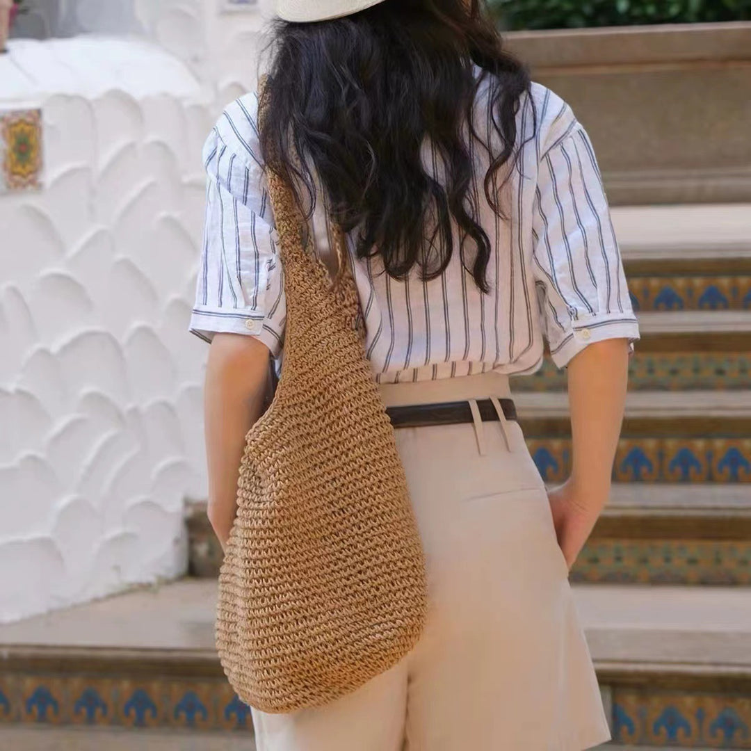 Spacious and Handcrafted Straw Tote Bag with Comfortable Shoulder Strap Stornfield