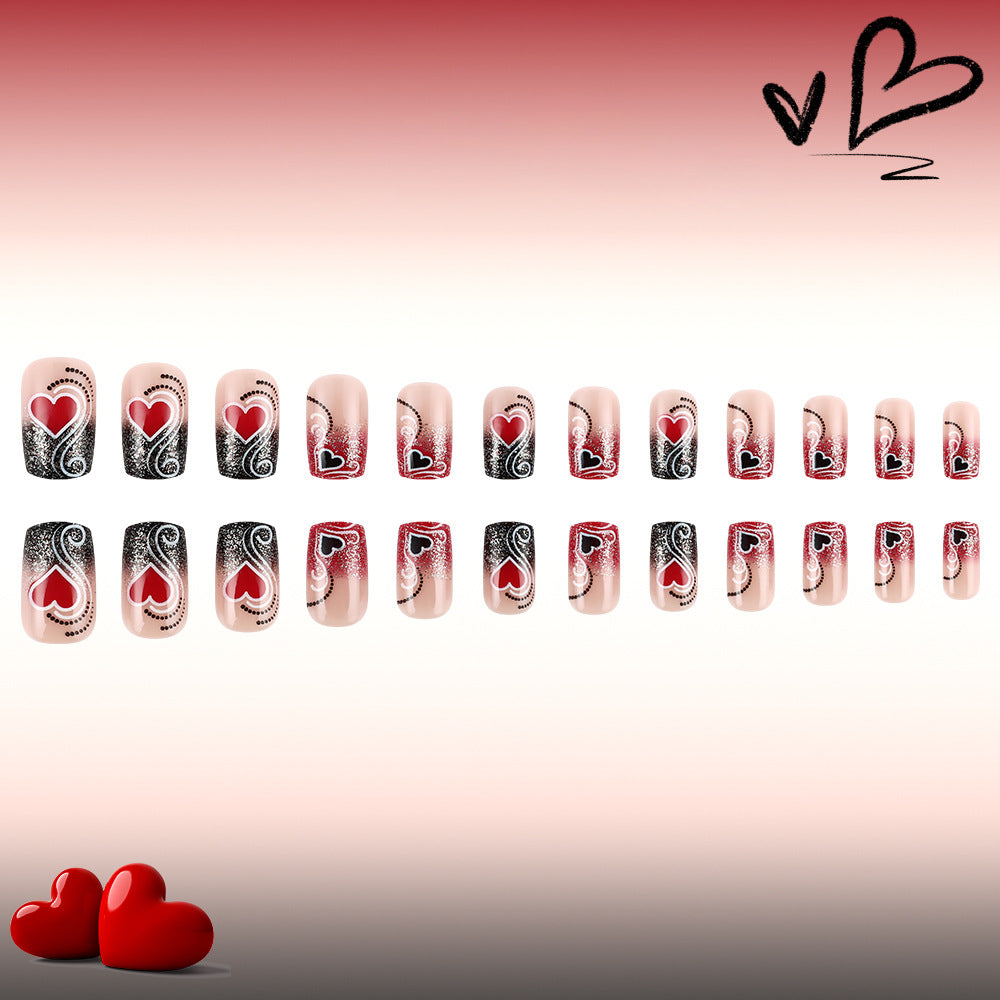 Heart-Embellished Glamorous Nail Art Set Stornfield
