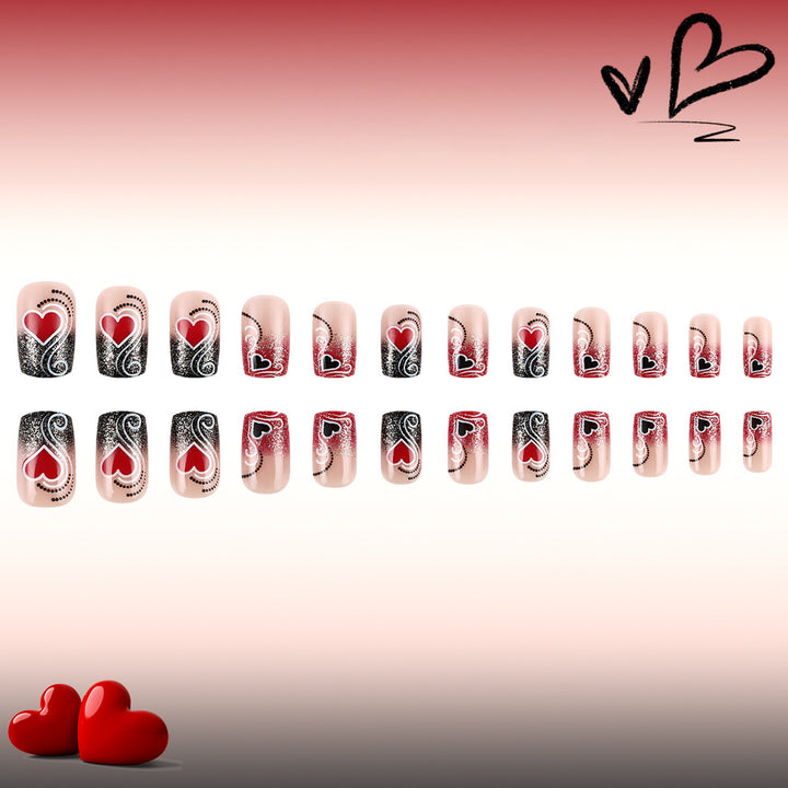 Heart-Embellished Glamorous Nail Art Set Stornfield