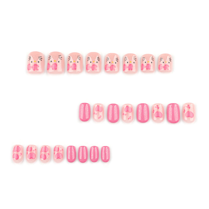 Artificial nail art with cute animal and heart motifs Stornfield