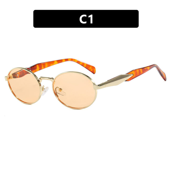 Women's fashionable sunglasses in elegant oval design with trendy accents Stornfield