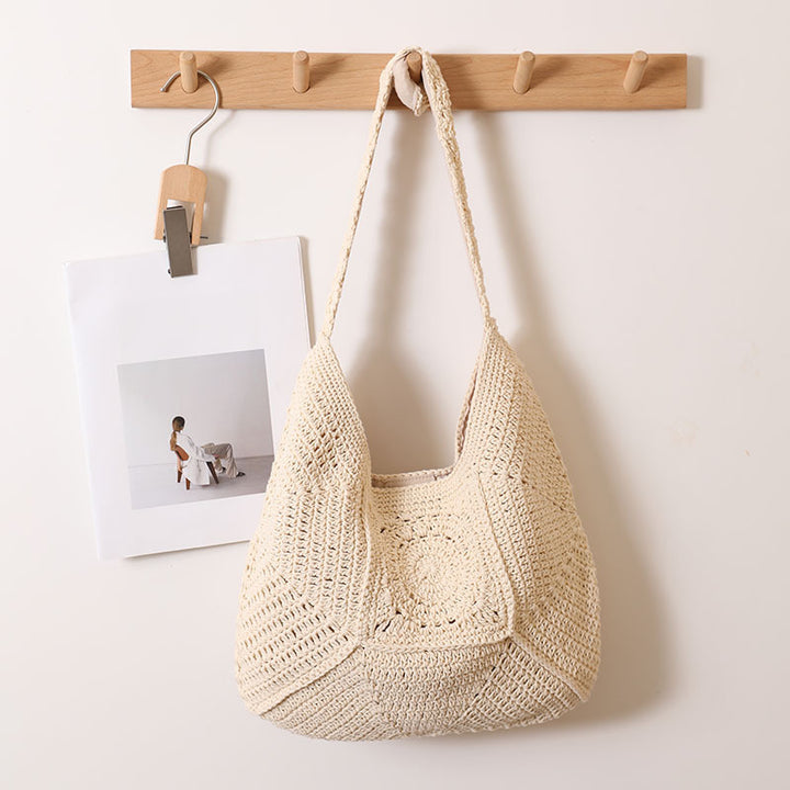 Hand-knotted Tote Bag in Modern Macramé Style Stornfield