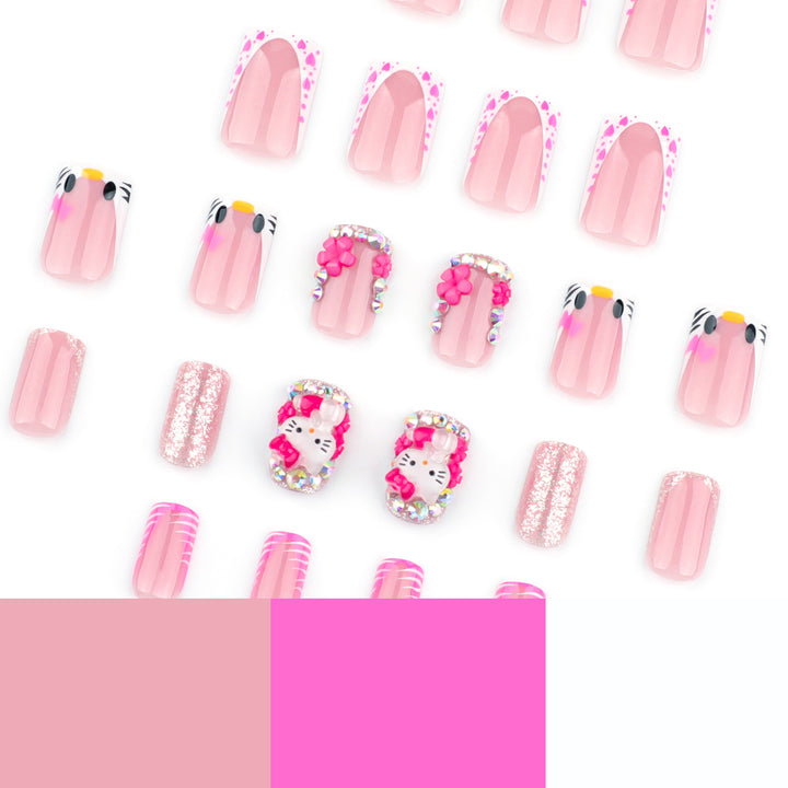 Artistic Nail Art with Animal Motifs and Glitter Accents Stornfield