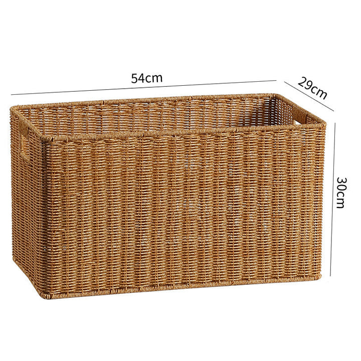 Handwoven Rectangular Storage Bin with Cutout Handles Stornfield