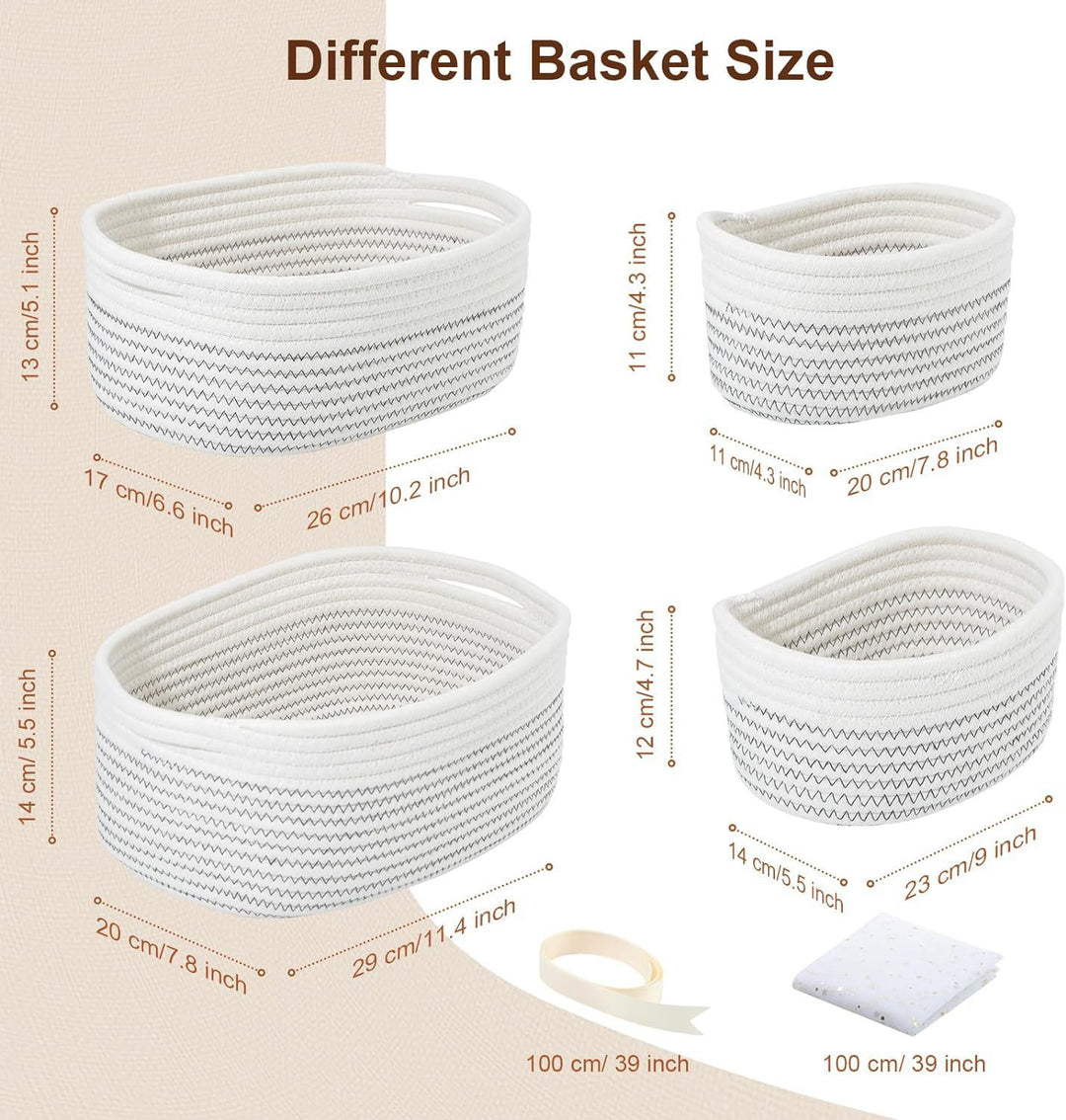 Women's storage basket made of natural cotton material Stornfield