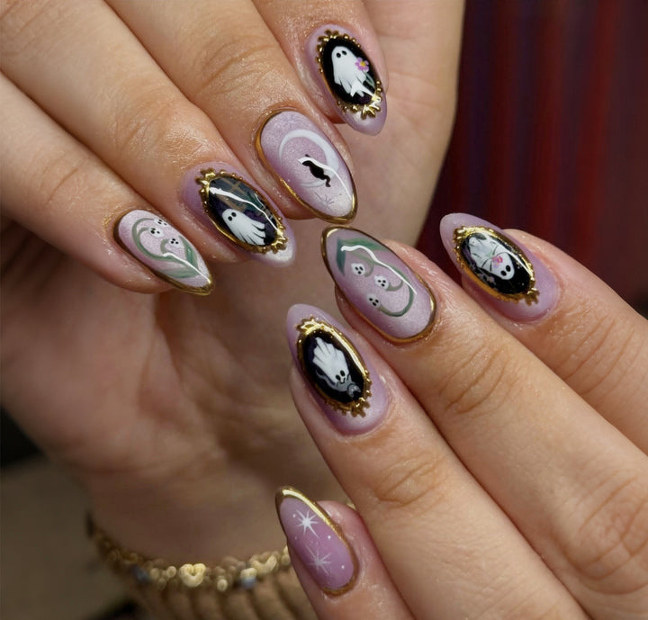 Artistic Halloween-Themed Press-On Nail Art Stornfield