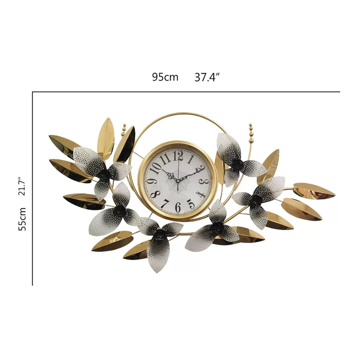 Decorative Metal Floral Wall Clock Stornfield