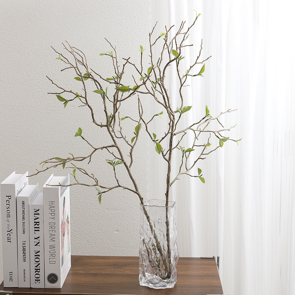 Decorative art branch with natural leaves