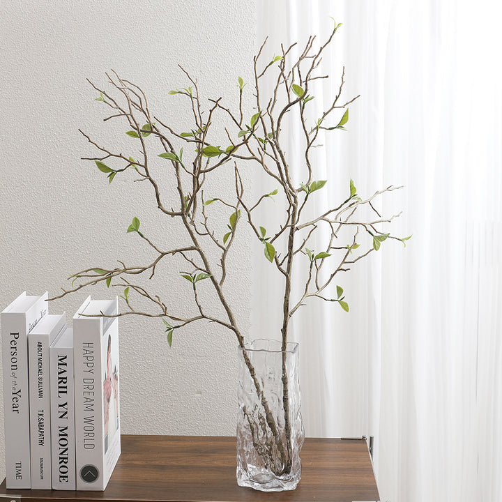 Decorative art branch with natural leaves