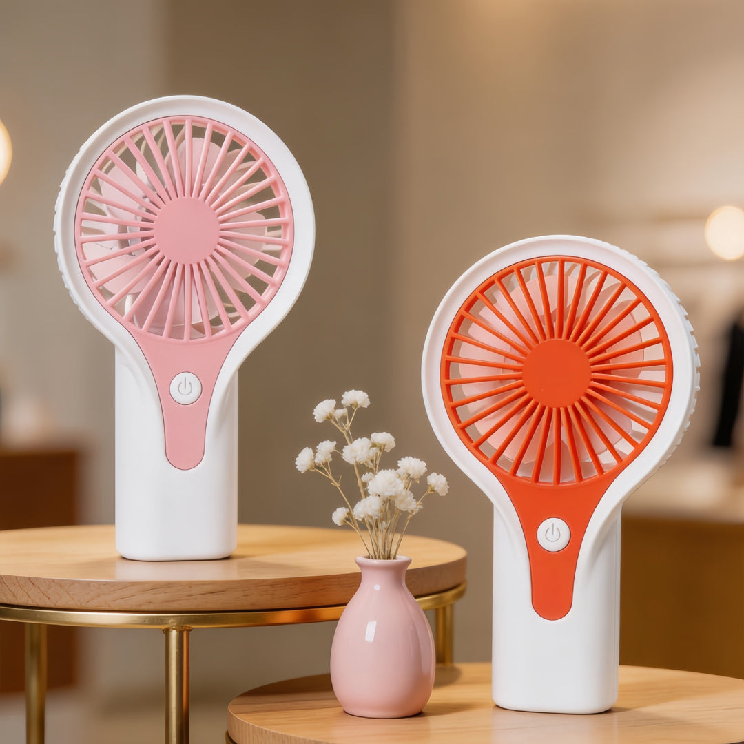 Women Portable Hand Fan with USB Charging Function and Ergonomic Handle Stornfield