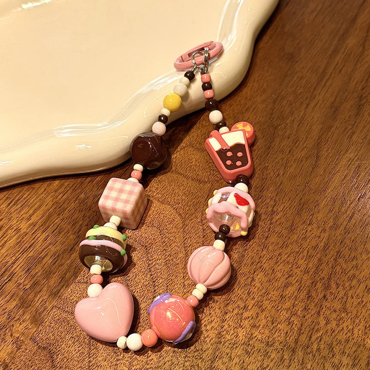 Playful Food-Themed Beaded Keychain Stornfield