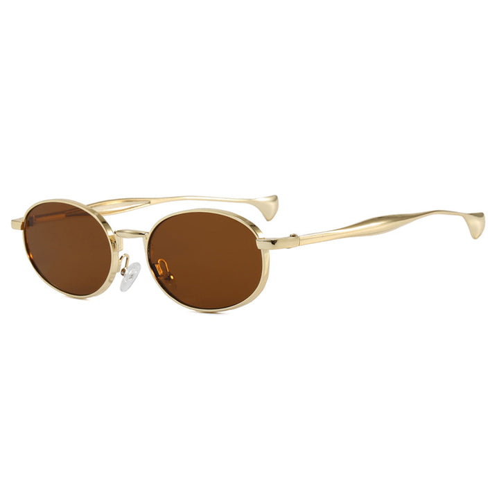 Women's robust round sunglasses with mirrored lenses Stornfield